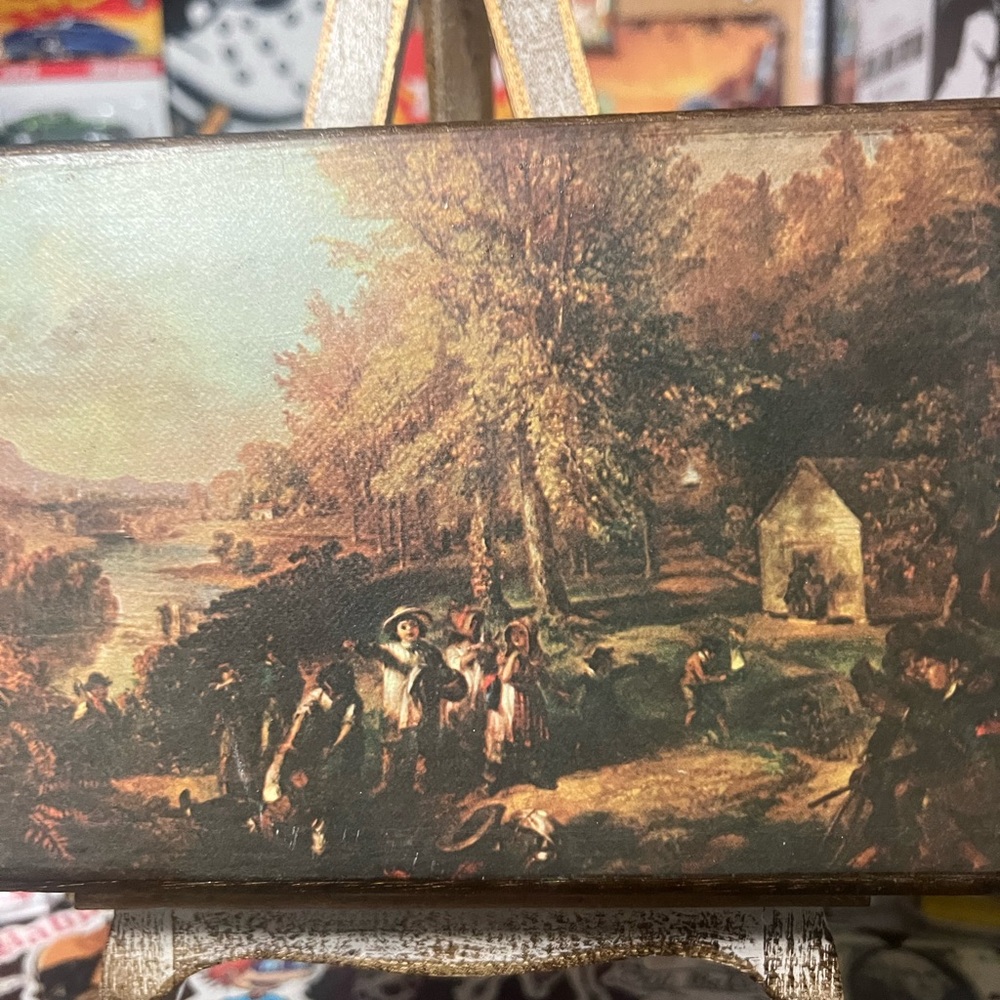 Vintage Style Landscape Painting on Canvas